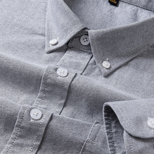 Grey Executive Cotton Long Sleeve Oxford Shirt