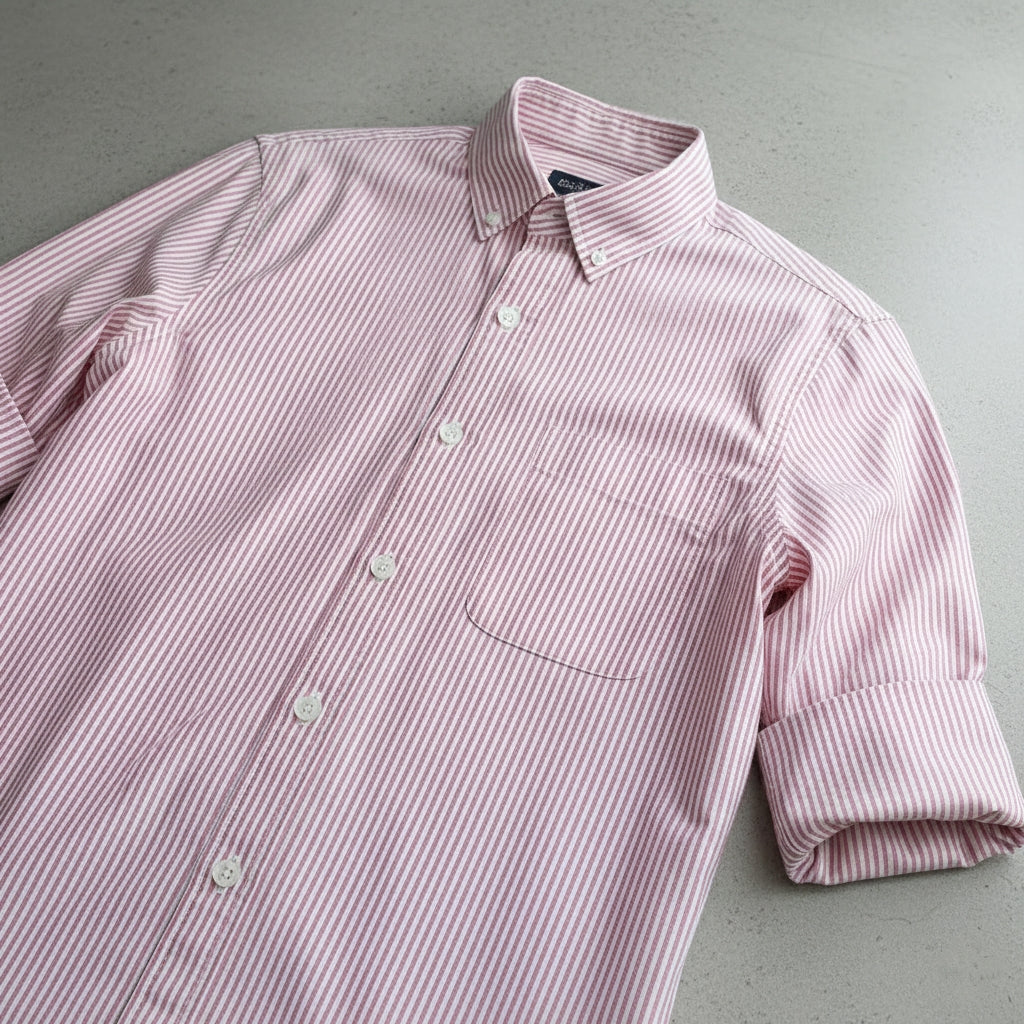 Crimson Pinstripe Heritage Cotton Shirt