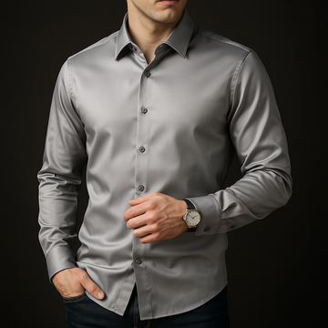 Velmora Luxe Satin Long Sleeve Shirt