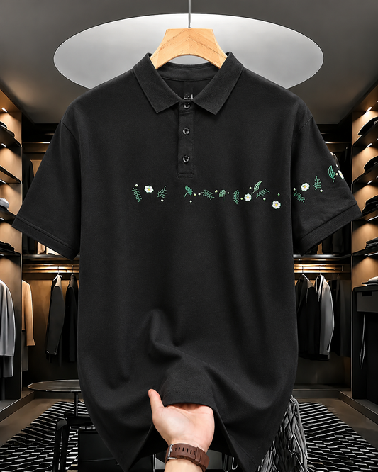 Botanic Trail Embroidered Piqué Polo T-Shirt