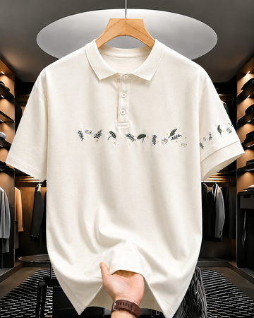 Botanic Trail Embroidered Piqué Polo T-Shirt
