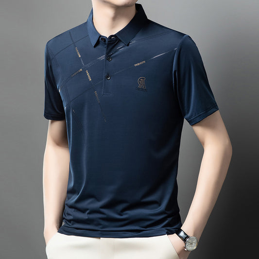 Geoluxe Pattern Accent Polo T-Shirt
