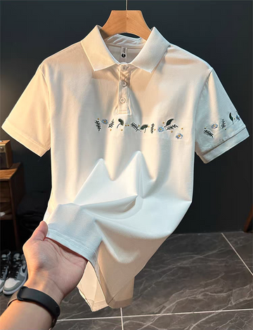 Botanic Trail Embroidered Piqué Polo T-Shirt