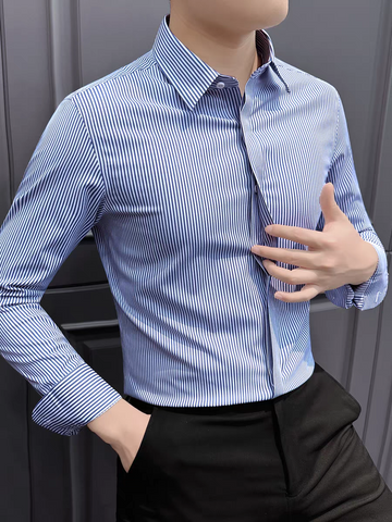 Executive Line Pinstripe Cotton Shirt