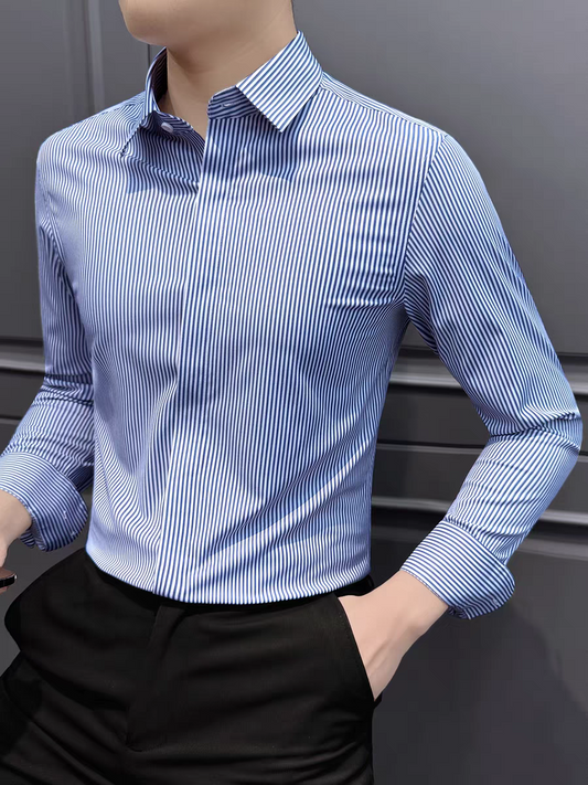 Executive Line Pinstripe Cotton Shirt