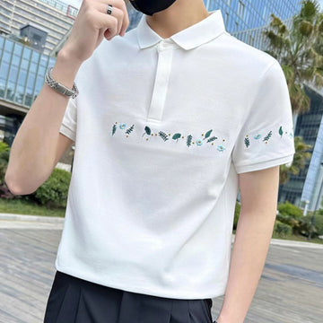 Botanic Trail Embroidered Piqué Polo T-Shirt