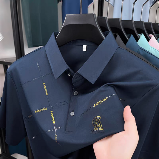 Geoluxe Pattern Accent Polo T-Shirt