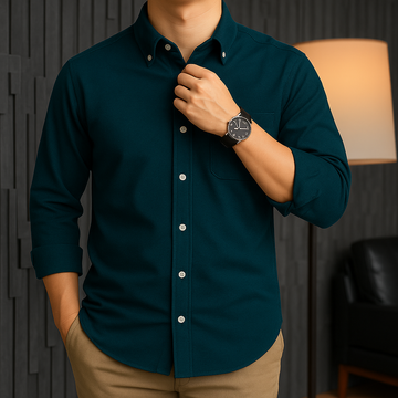 Blue Dianne Executive Cotton Long Sleeve Oxford Shirt