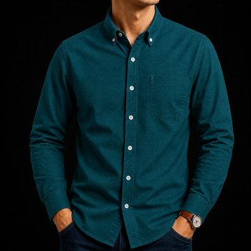 Blue Dianne Executive Cotton Long Sleeve Oxford Shirt