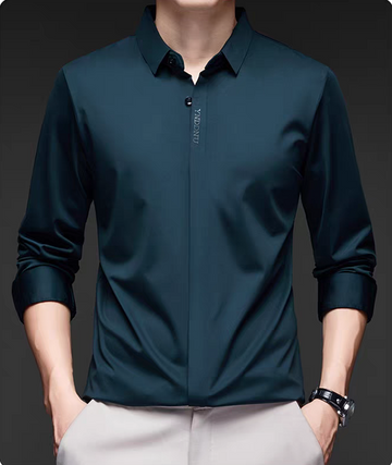Obsidian Sway Hidden-Placket Shirt