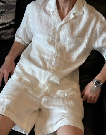 Linen Mist Riviera Shirt & Boxer Co-Ord Set