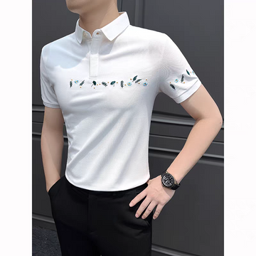 Botanic Trail Embroidered Piqué Polo T-Shirt