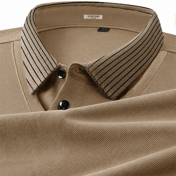 Sandstone Ridge Layered Knit Polo T-Shirt